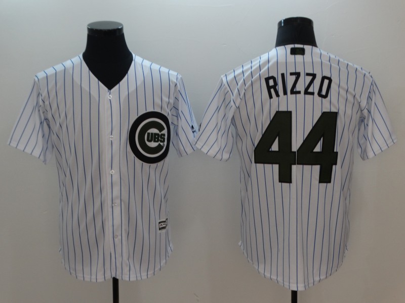 Men Chicago Cubs 44 Rizzo White Commemorative Edition Game MLB Jerseys